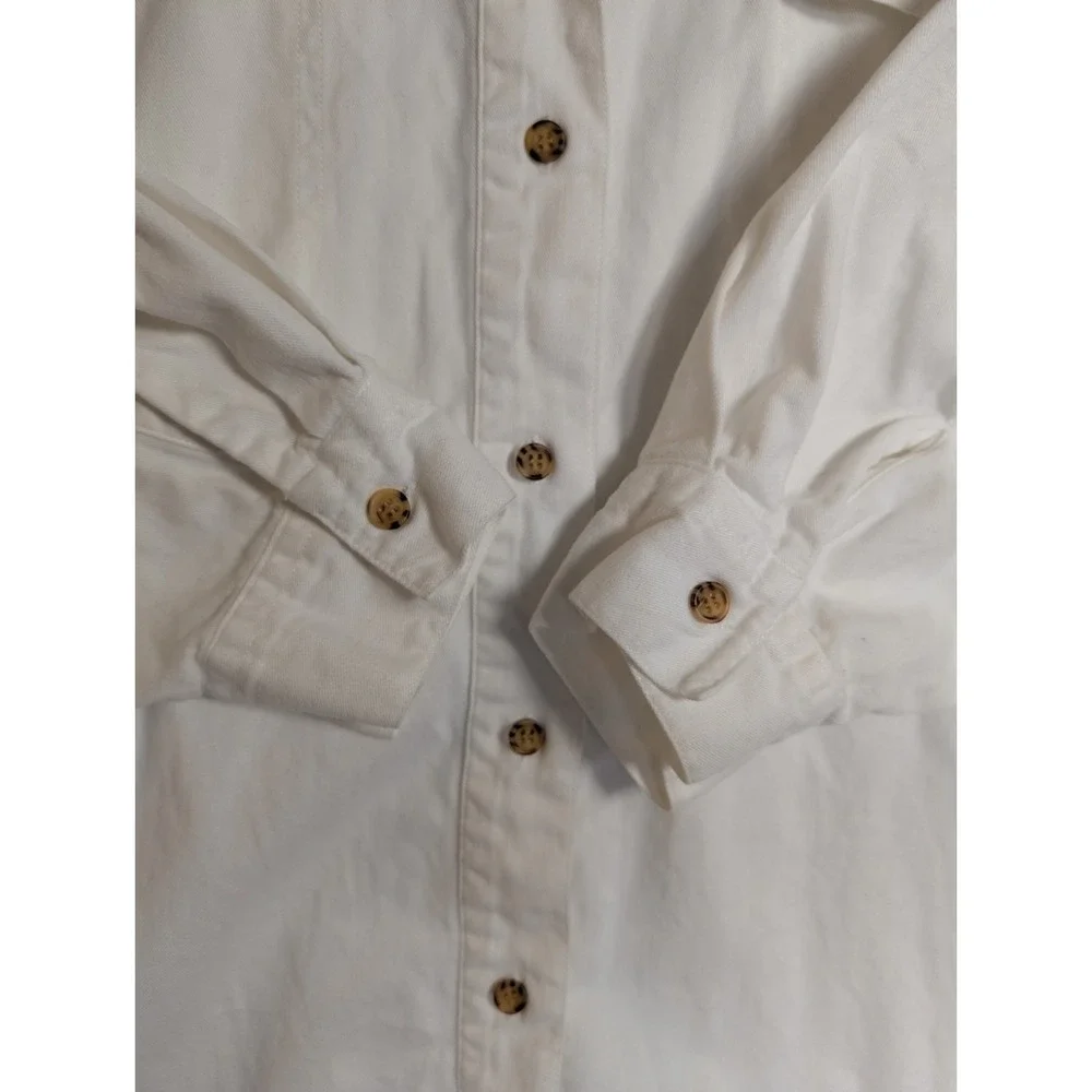 Vintage Jordache‎ Top Womens 1X Longsleeve Button Embroidered Southwestern White